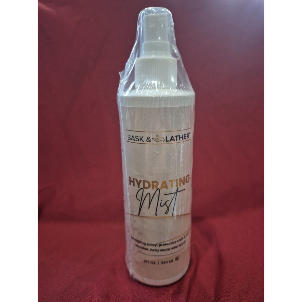 New Bask & Lather Hydrating Hair Mist Detangling Spray 8 fl oz Shrink Wtapped